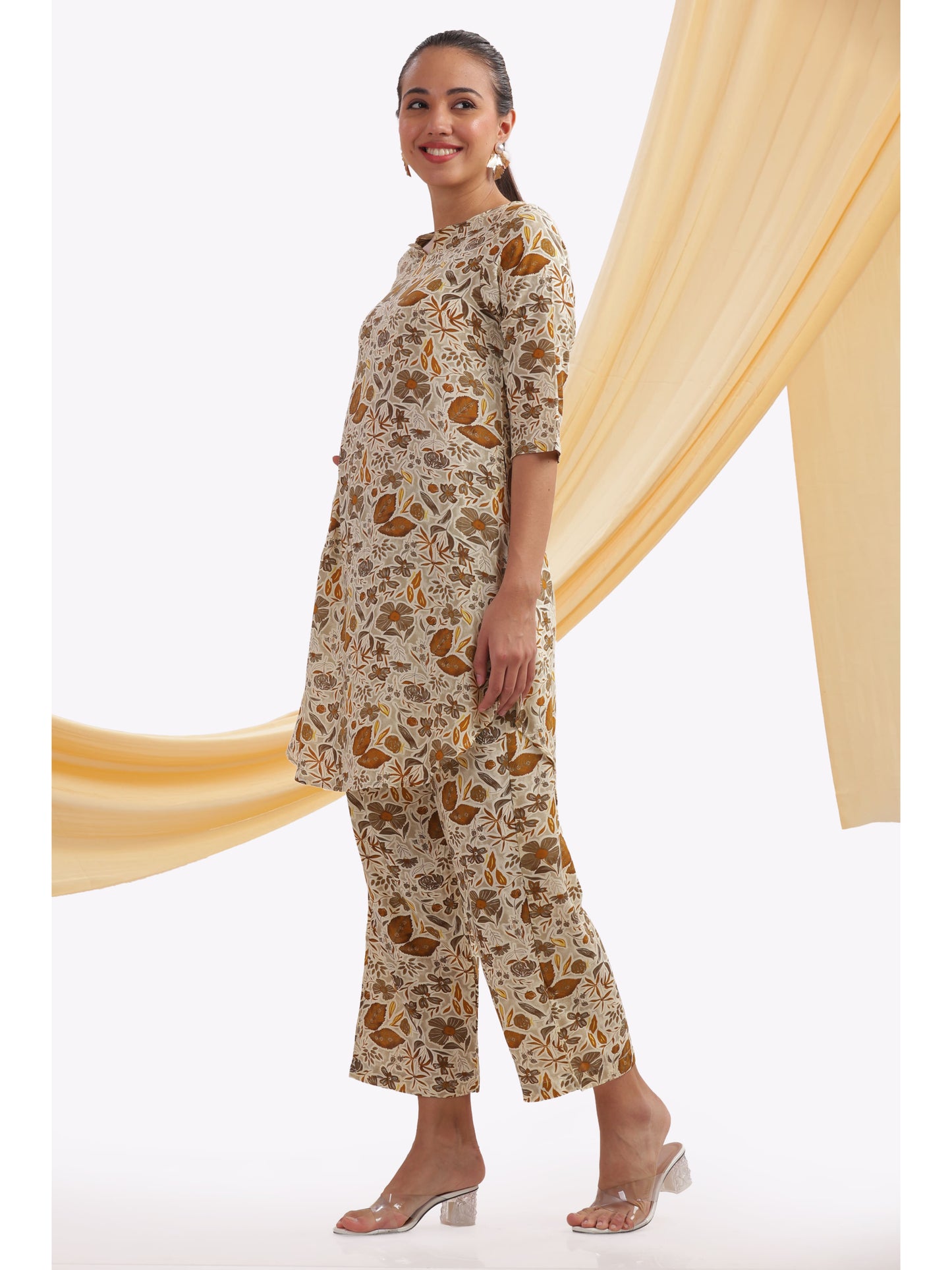 Bohemian apparel printed Punjabi co-ordset