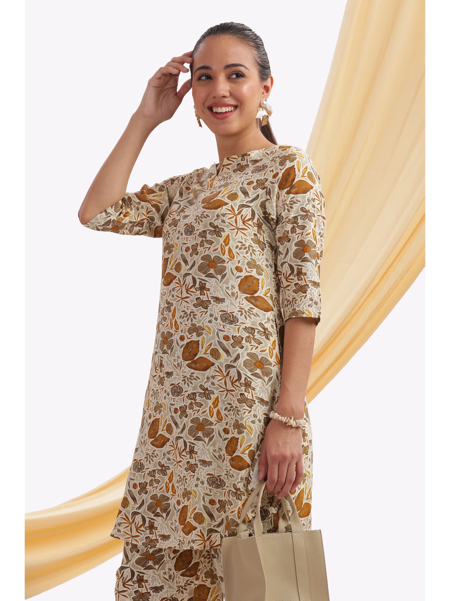 Bohemian apparel printed Punjabi co-ordset