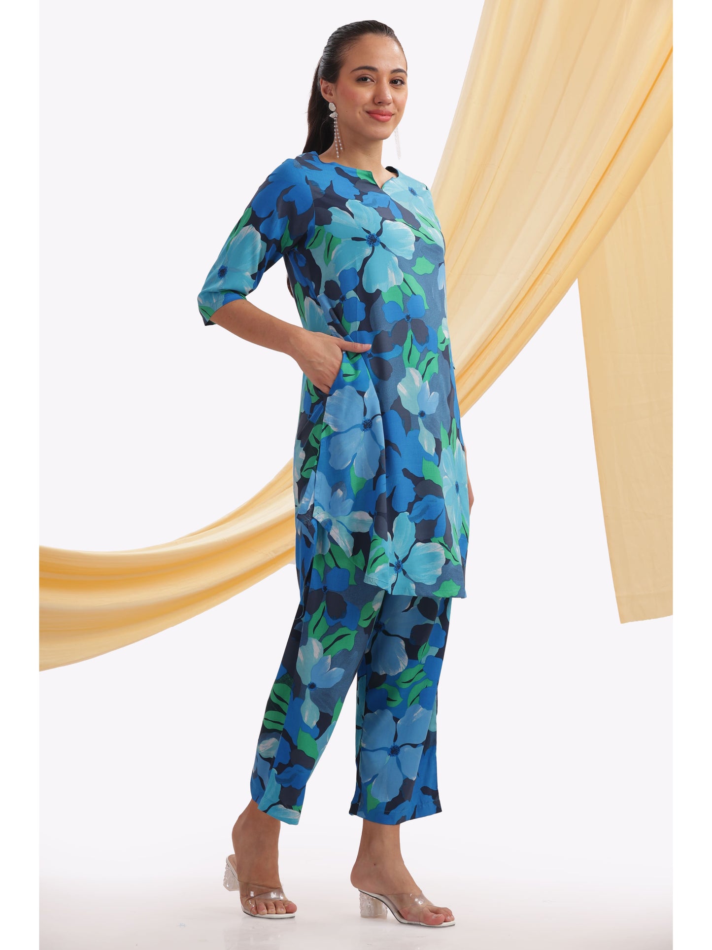 Oceanic Flora punjabi Co-ordset