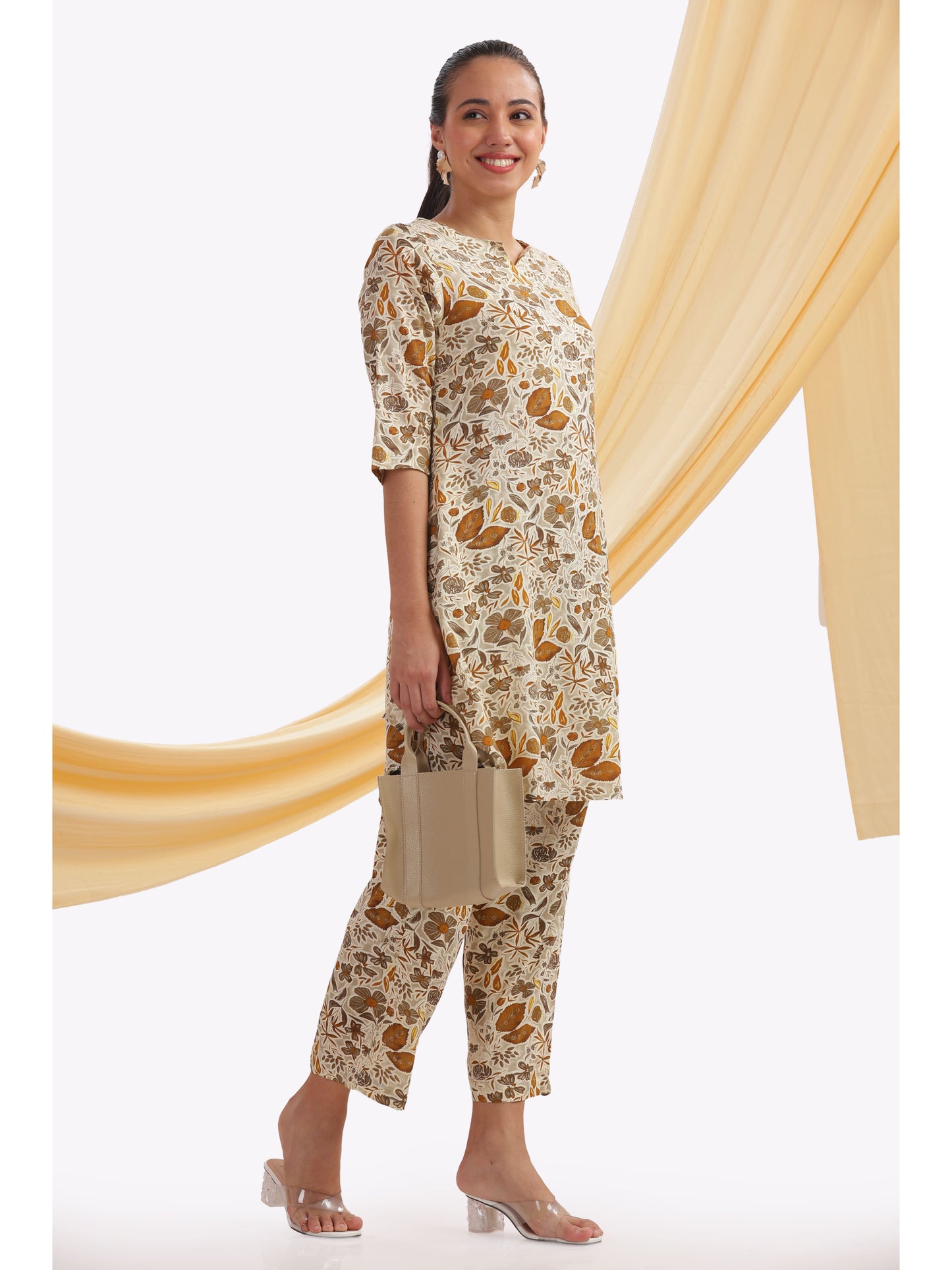Bohemian apparel printed Punjabi co-ordset