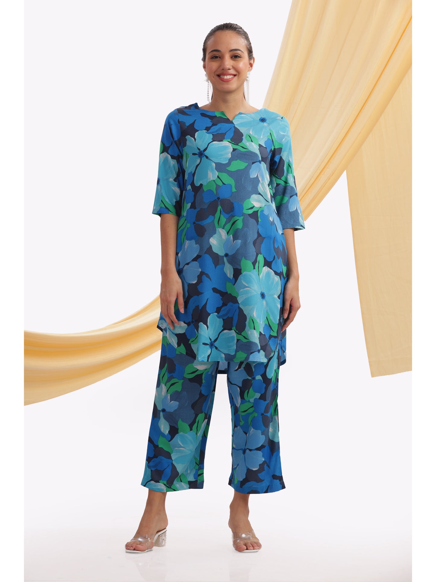 Oceanic Flora punjabi Co-ordset