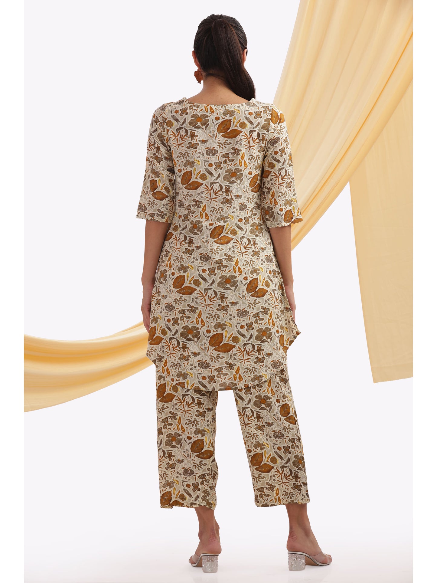 Bohemian apparel printed Punjabi co-ordset