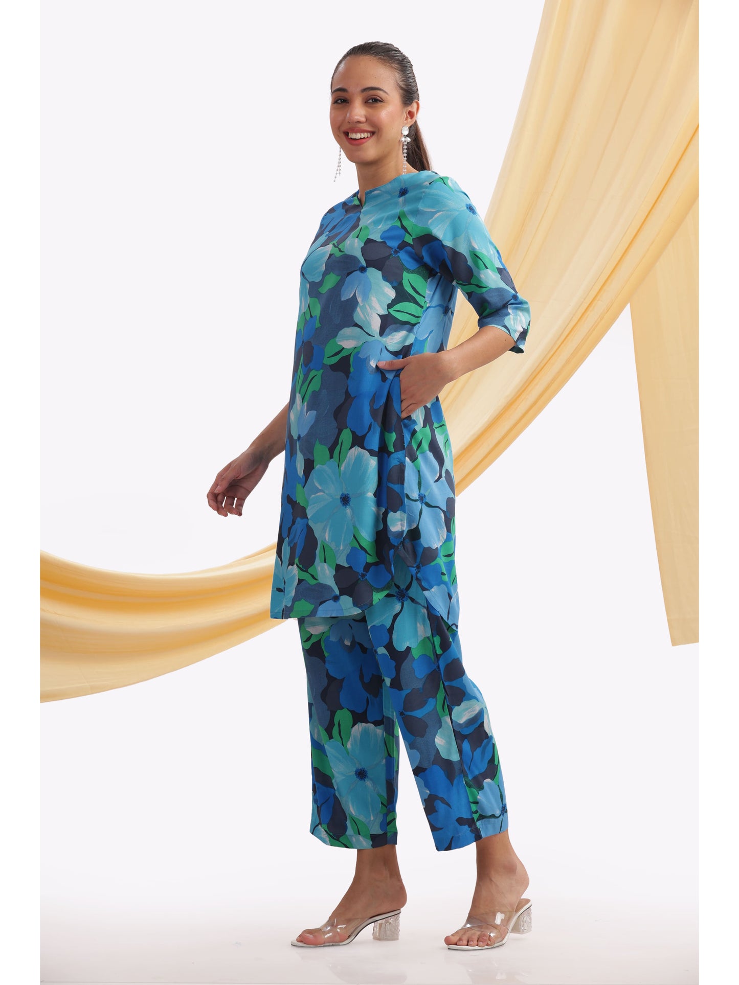 Oceanic Flora punjabi Co-ordset