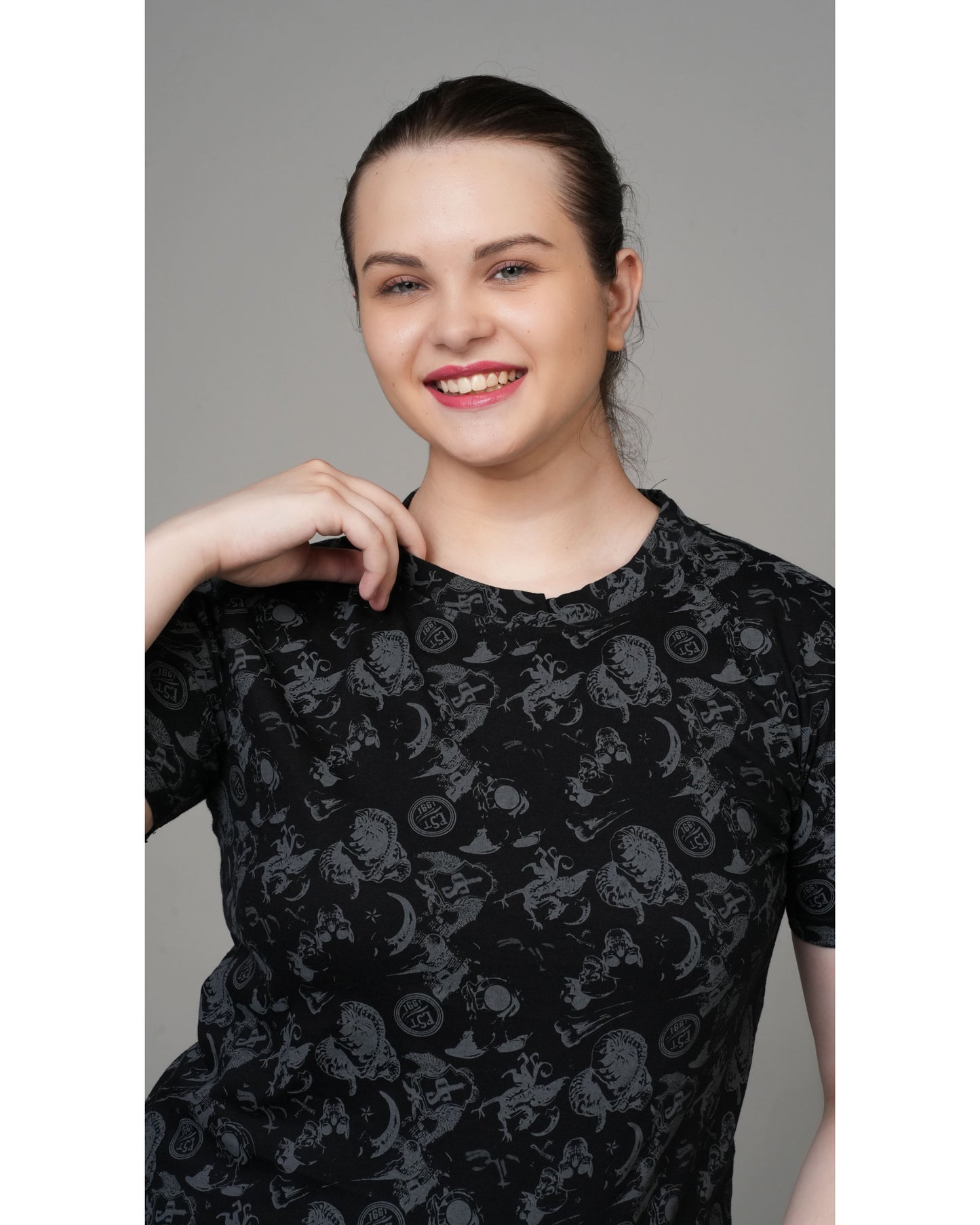 Black Grey Monochromatic Stretchable Co-Ordset
