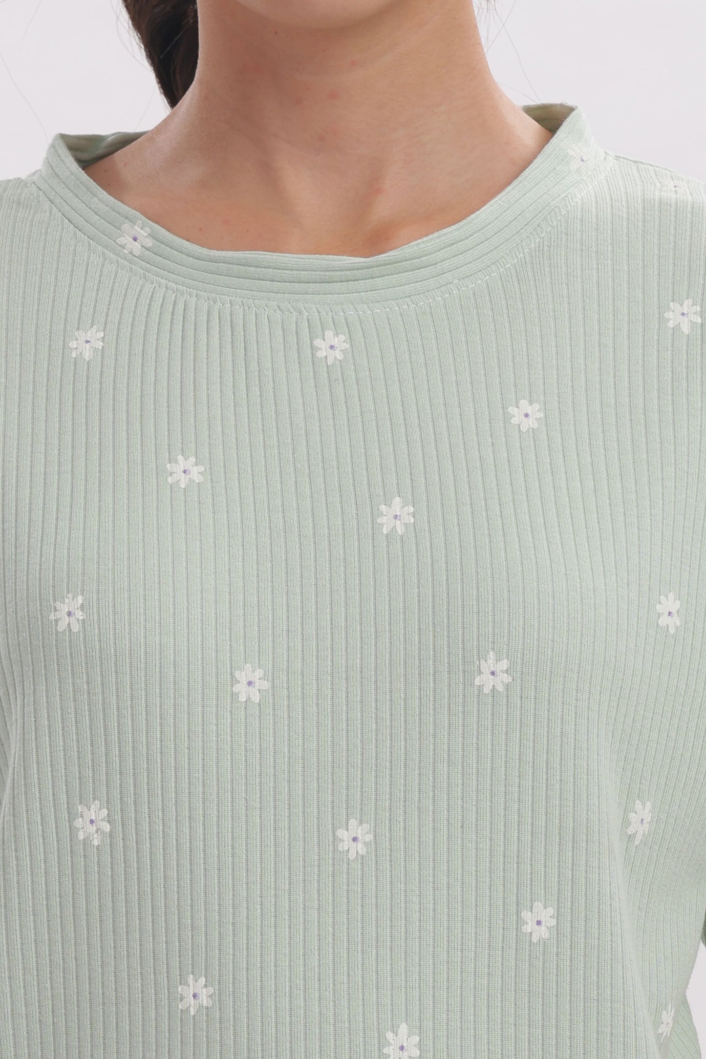 Dotted Ribbed stretchable co-ordset