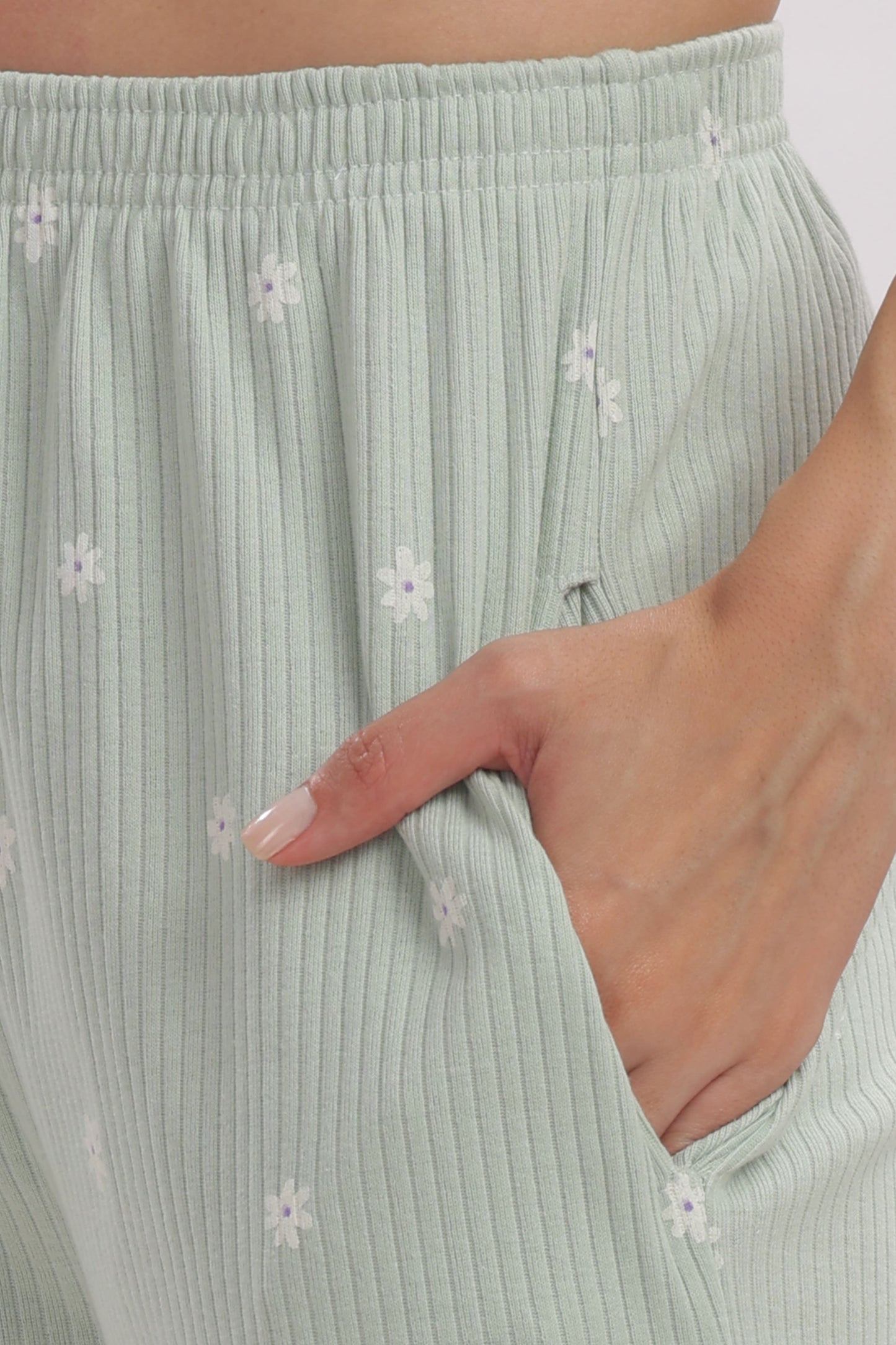 Dotted Ribbed stretchable co-ordset