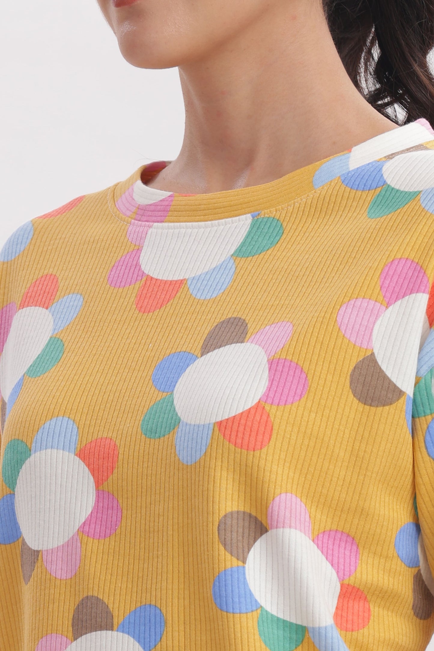 Yellow Floral stretchable co-ordset