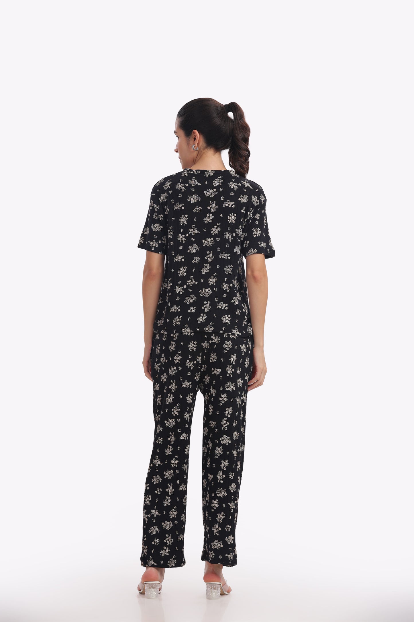 Midnight Bloom stretchable co-ordset