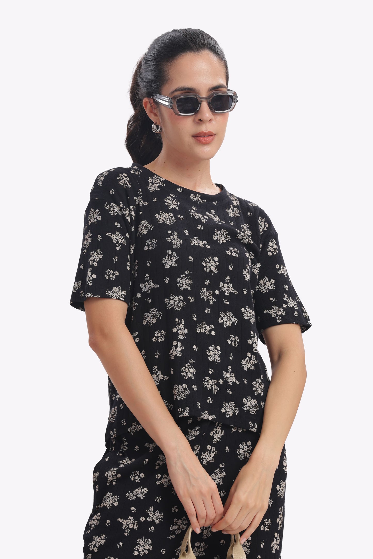 Midnight Bloom stretchable co-ordset