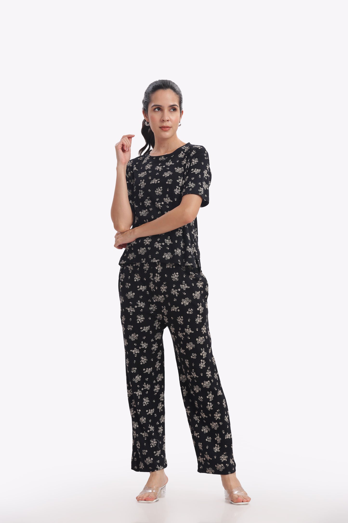 Midnight Bloom stretchable co-ordset