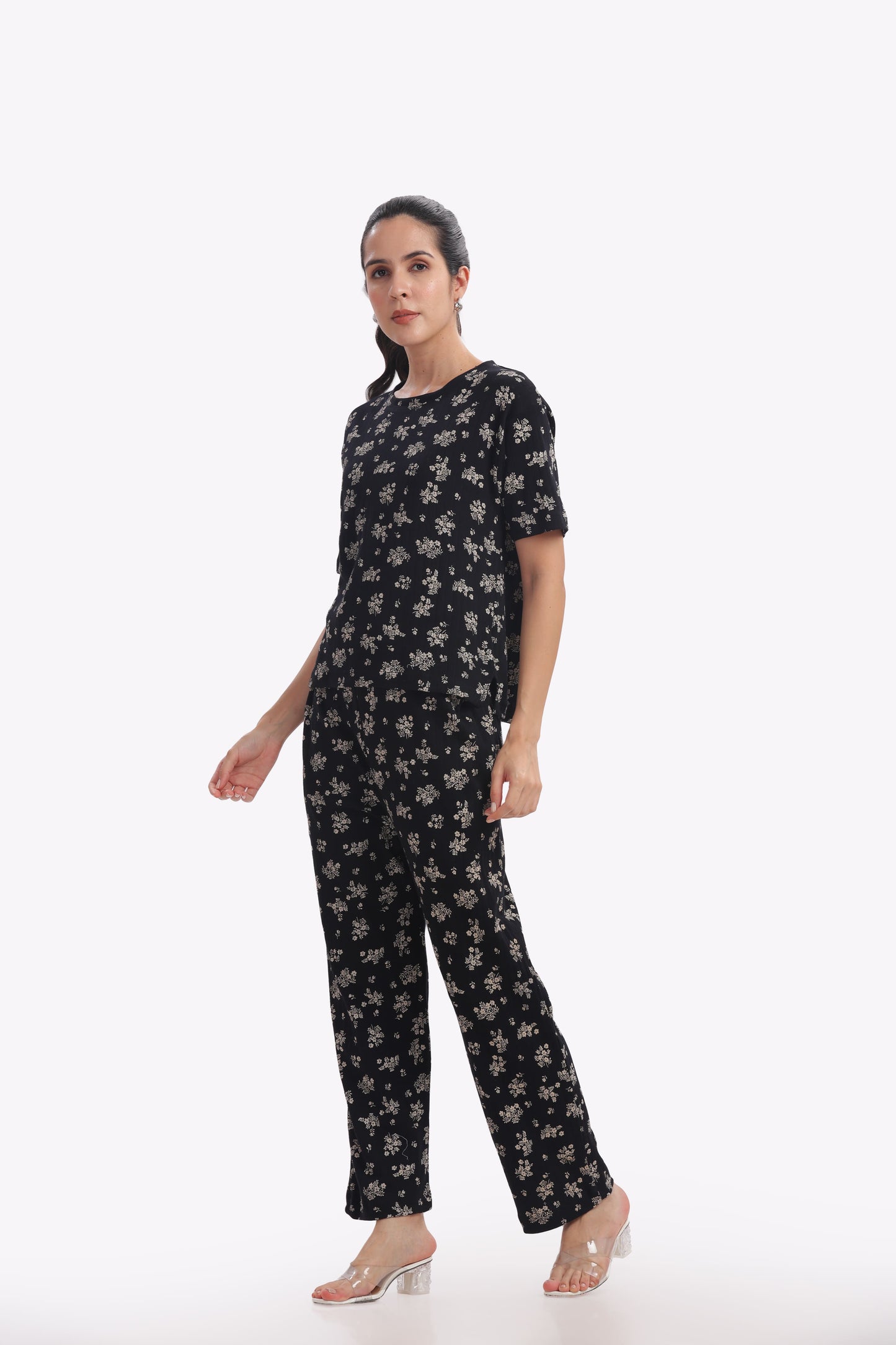 Midnight Bloom stretchable co-ordset