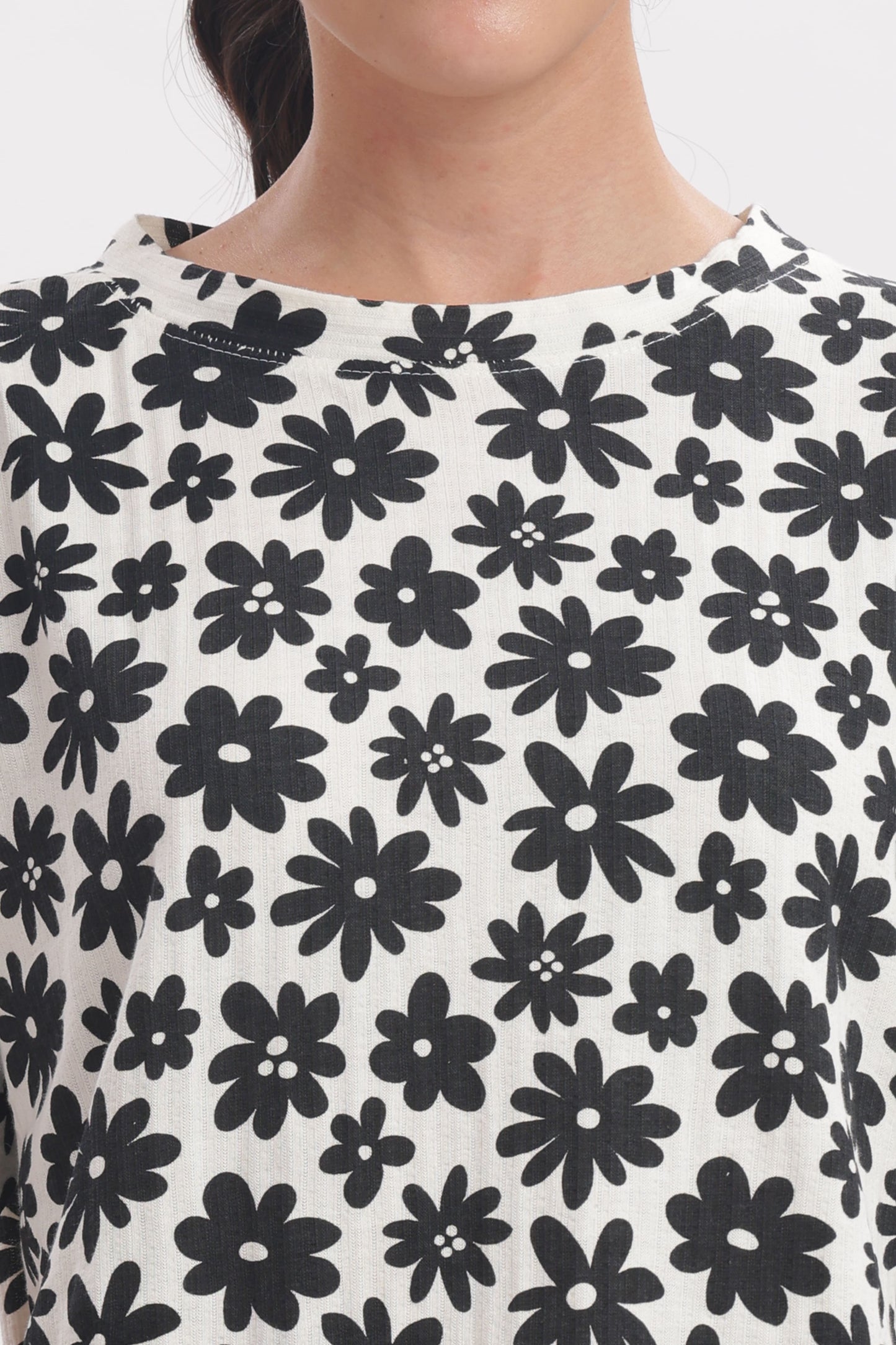 Black Shadow Blossom stretchable co-ordset