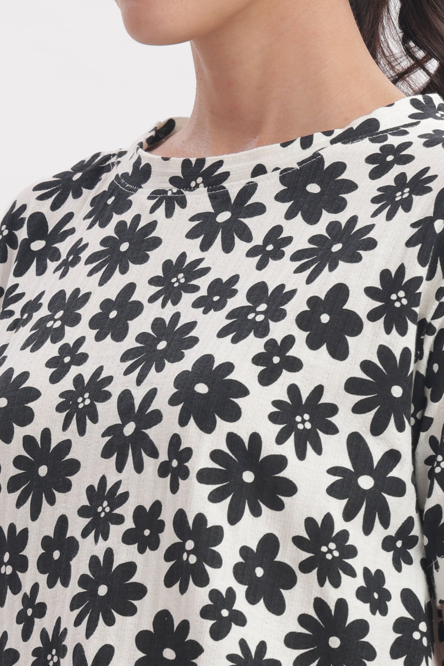 Black Shadow Blossom stretchable co-ordset