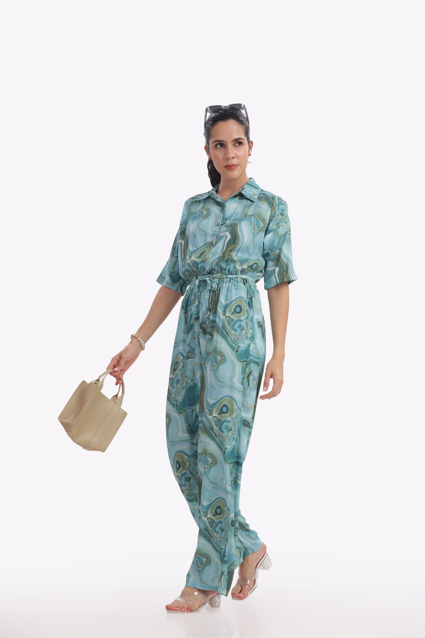 Marble print jumpsuit