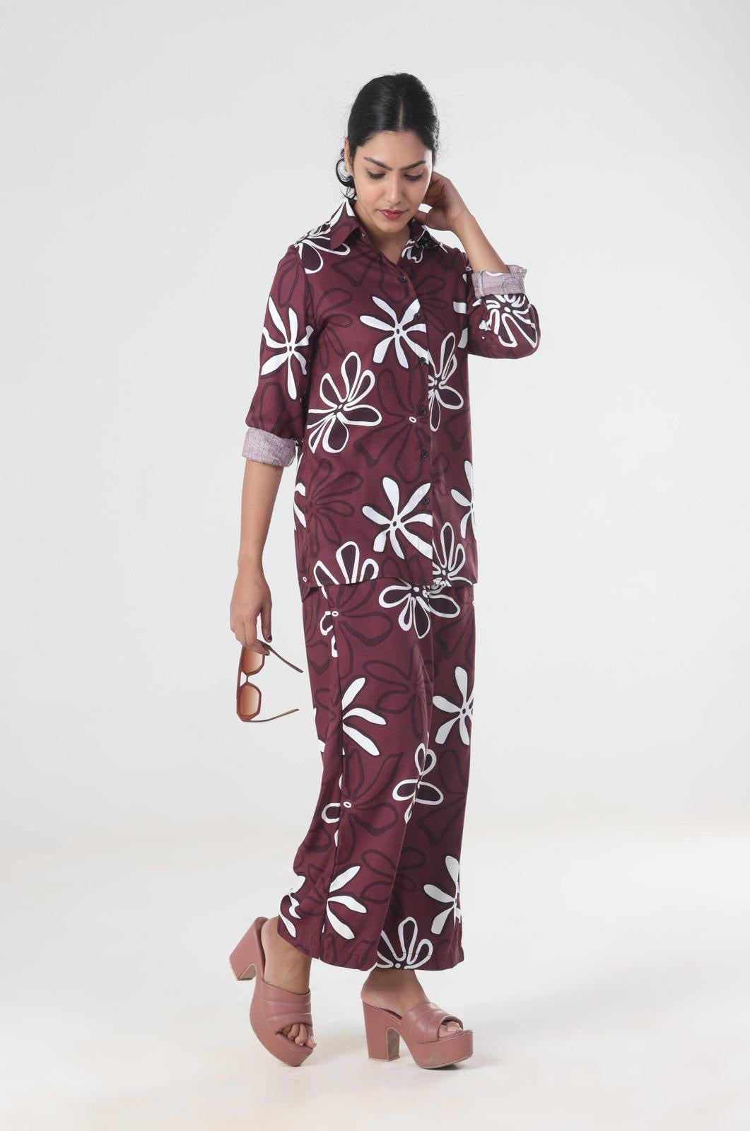 Floral - Fusion Brown Pajama set