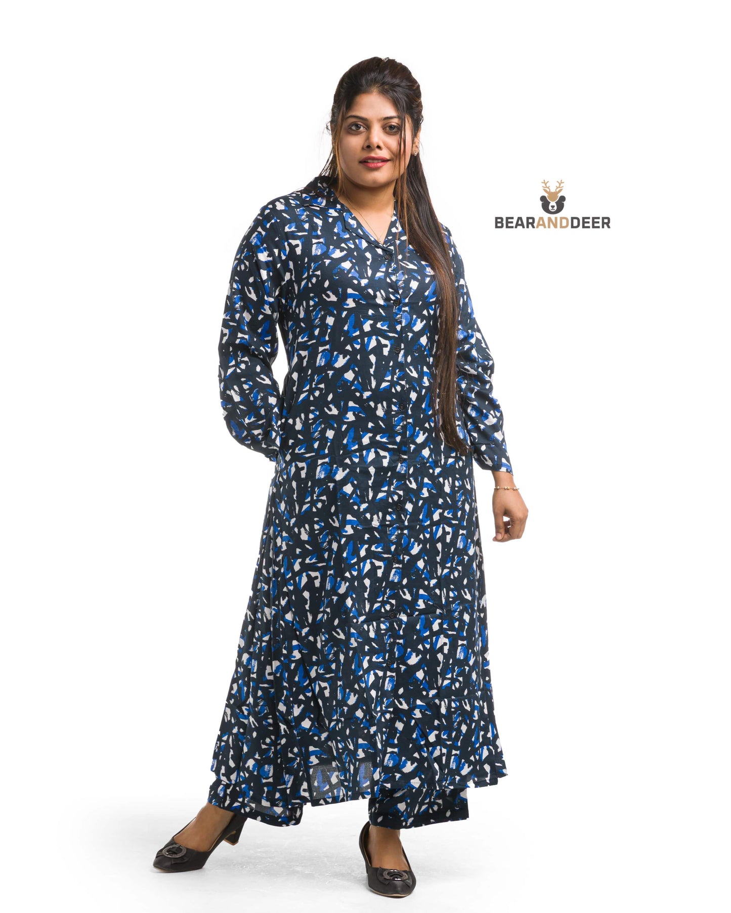 Blue Mixed Mosaic Full Sleeve Pyjamaset