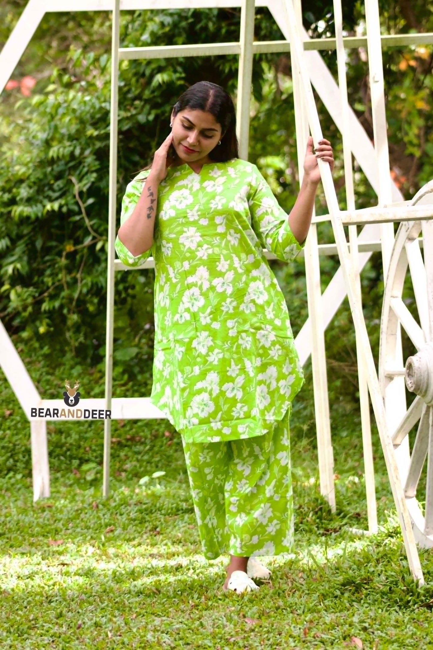 Lime Floral Ethnic Co-ordset