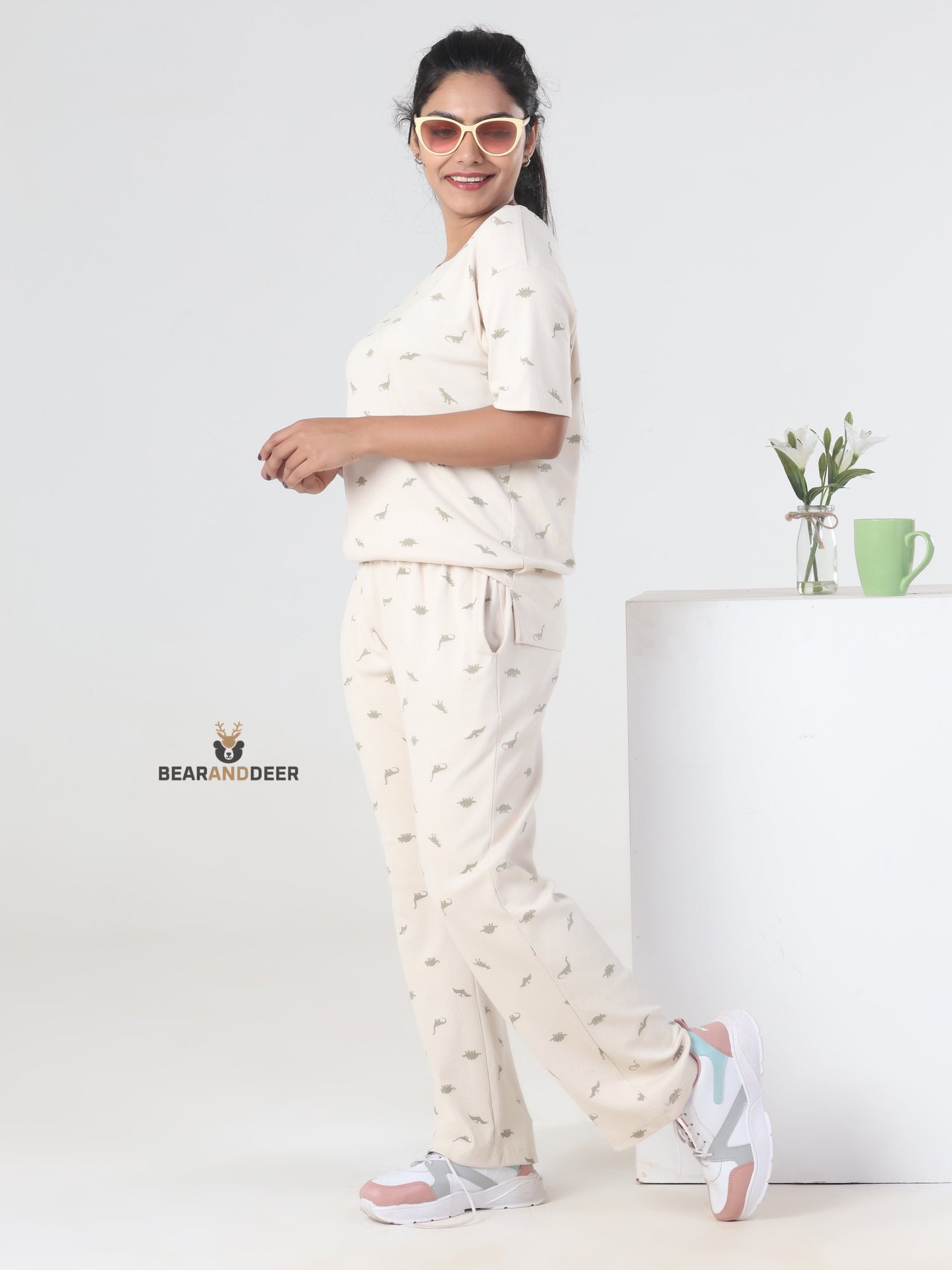 White Animal Pattern Co-Ordset
