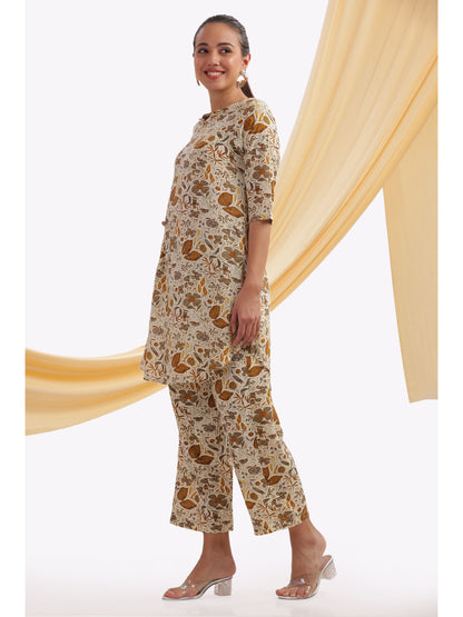Bohemian apparel printed Punjabi co-ordset