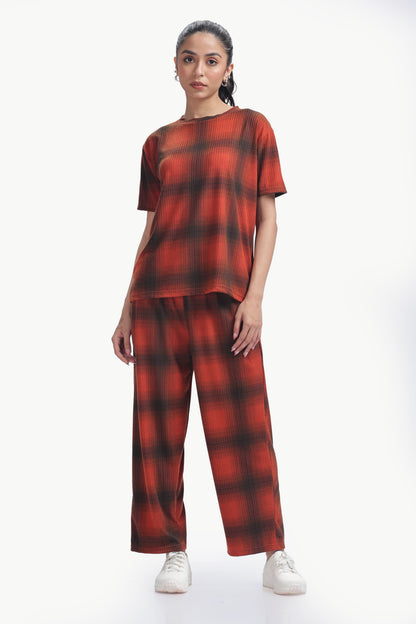 Scarlet Check print Co-ordset