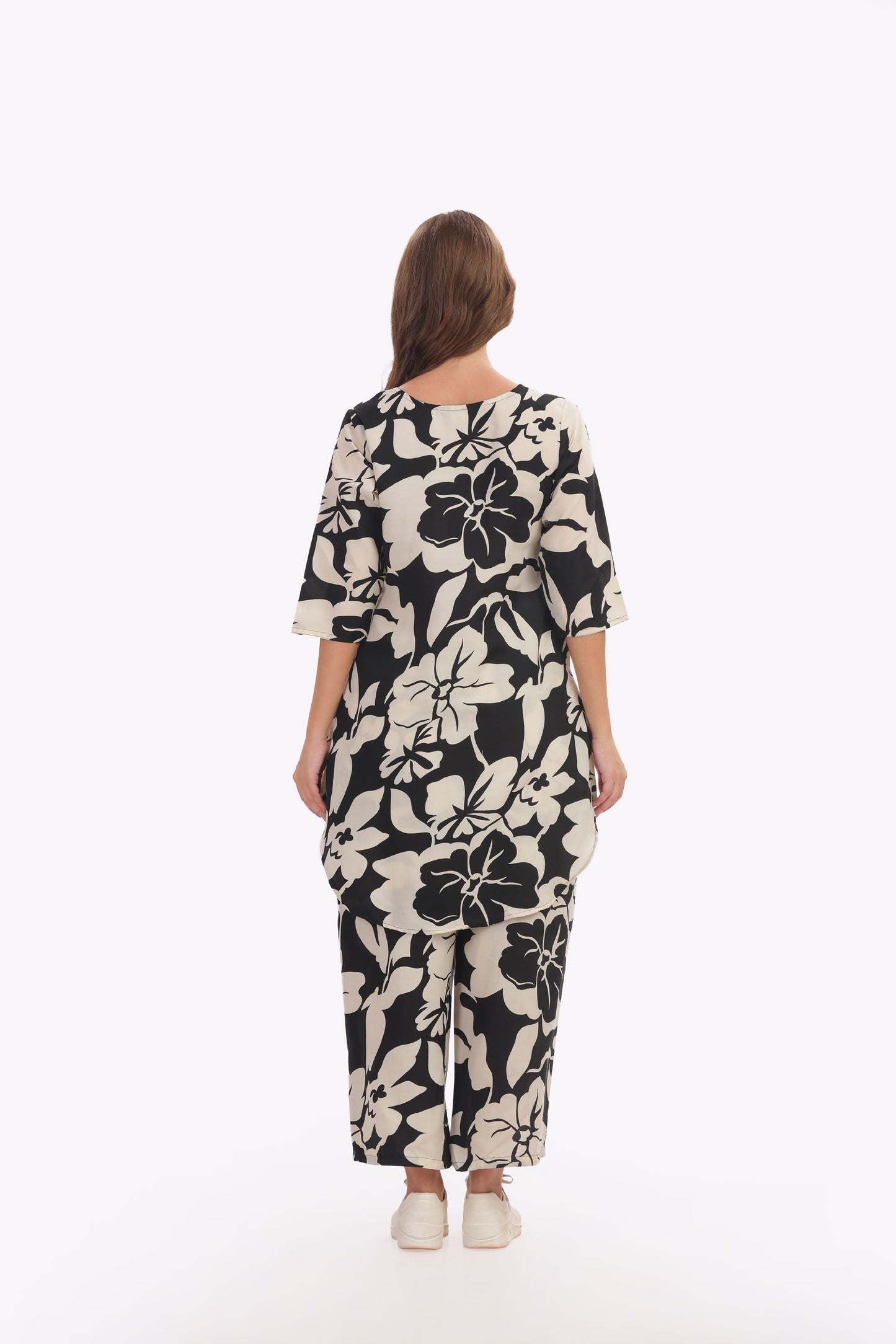 Black Floral punjabi Co-ordset