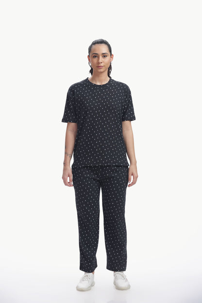 geometric print stretchable co-ordset