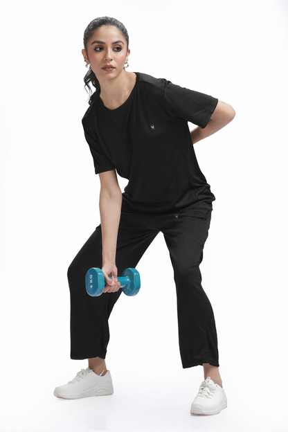 GYM breathable imported fabric cod set Black