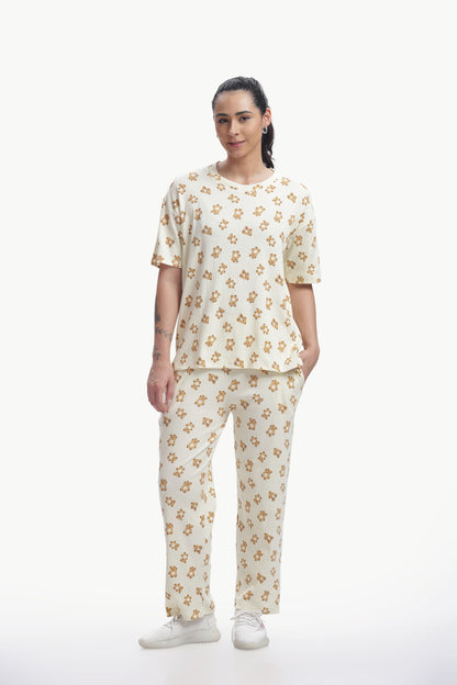 cartoon print stretchable co-ordset