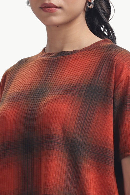 Scarlet Check print Co-ordset