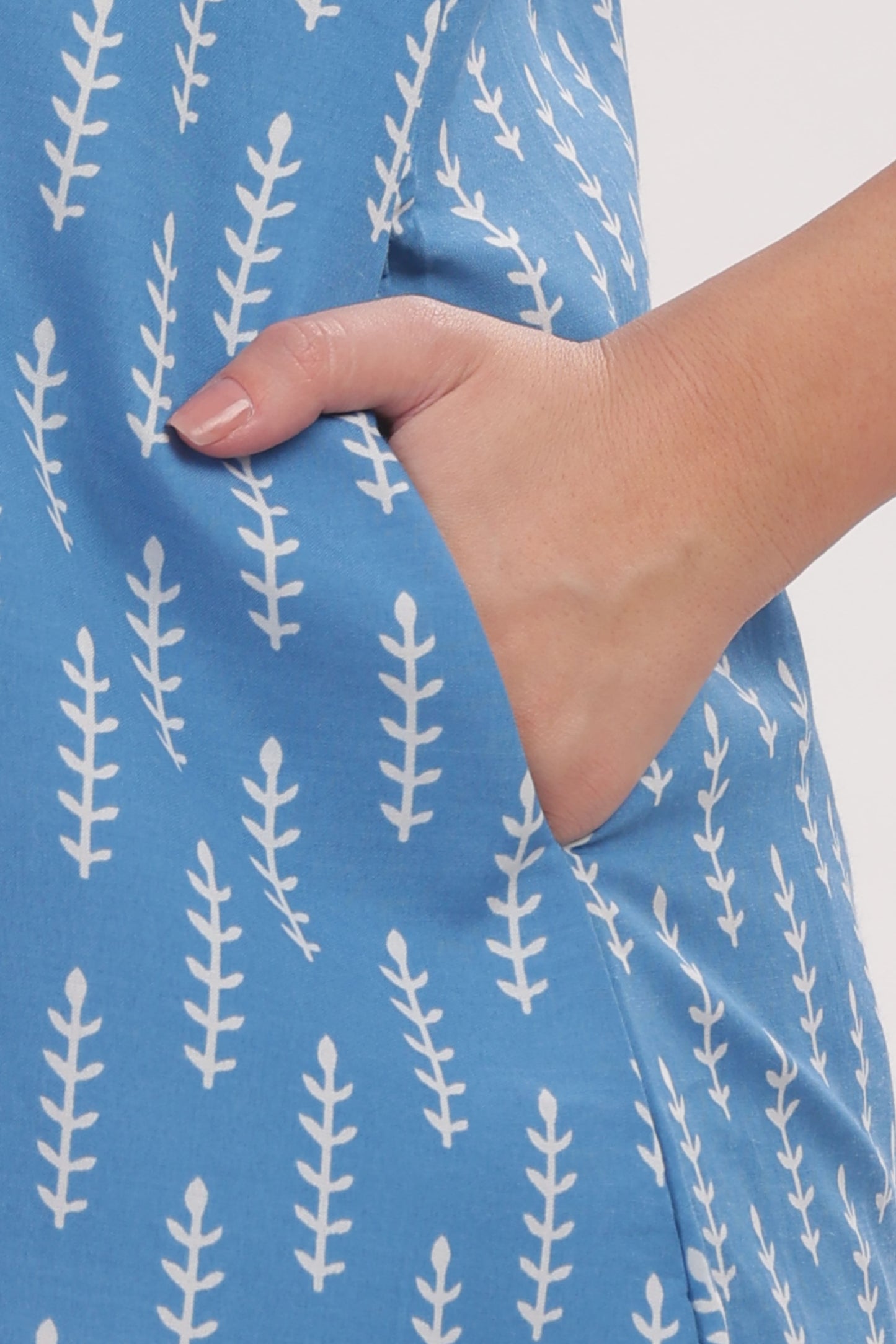 Blue Ikat Printed punjabi Co-ord Set