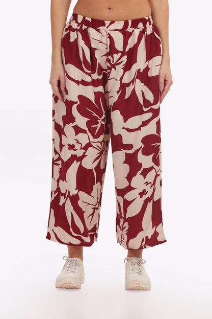 Maroon &Cream Floral Punjabi Co-ordset