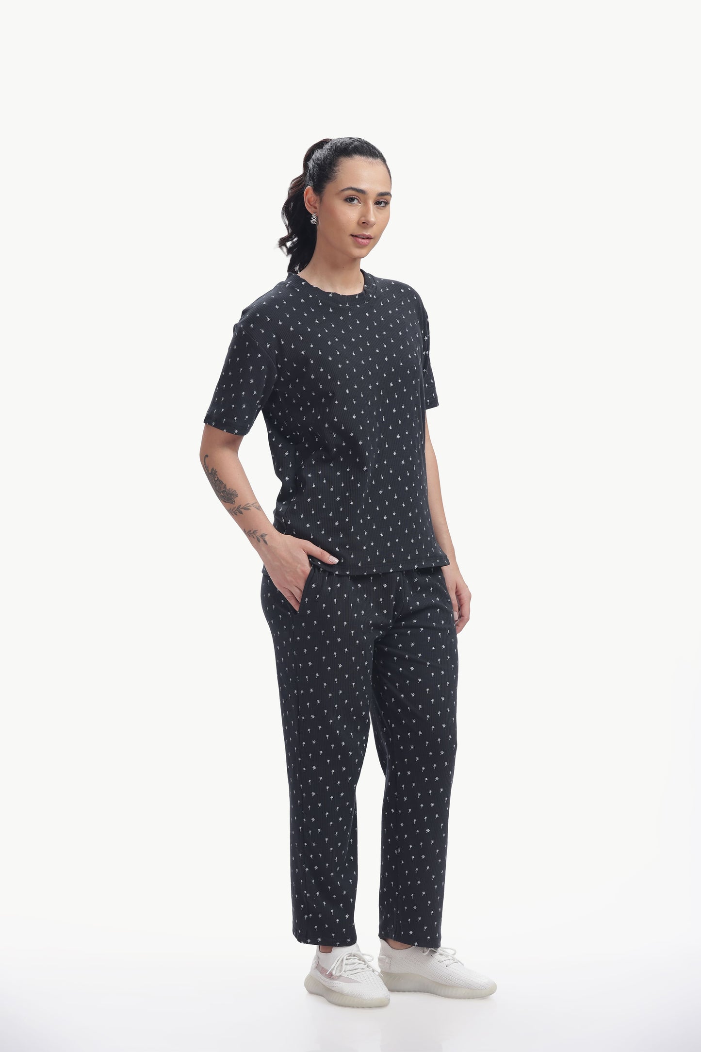 geometric print stretchable co-ordset
