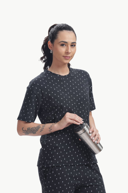 geometric print stretchable co-ordset