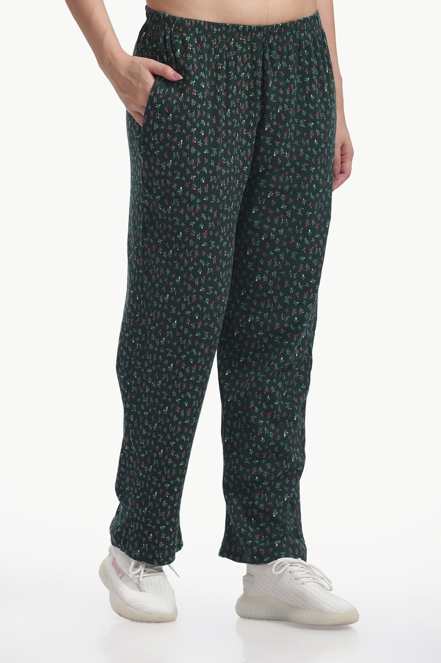 Green Floral print stretchable co-ordset