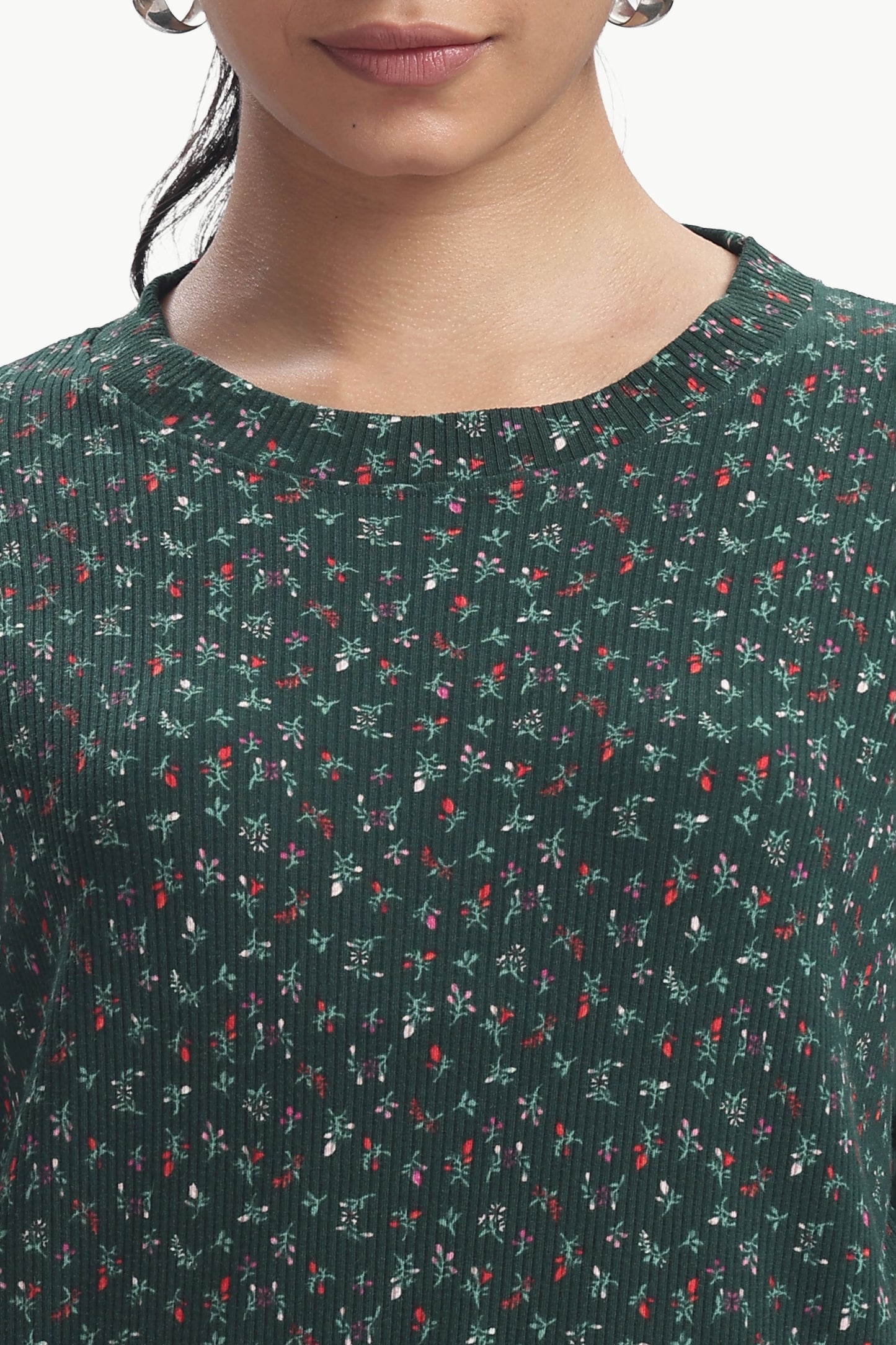 Green Floral print stretchable co-ordset
