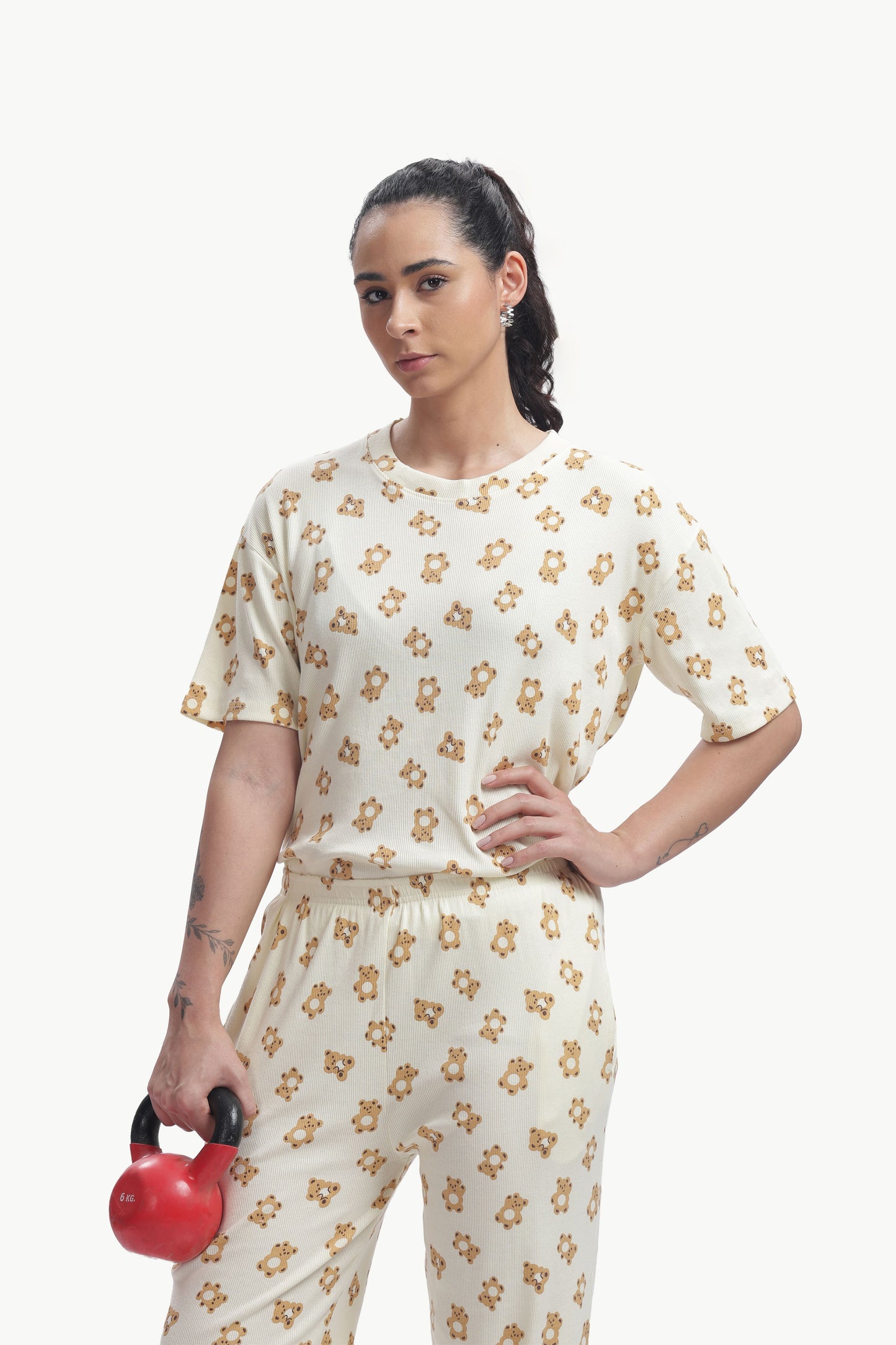 cartoon print stretchable co-ordset