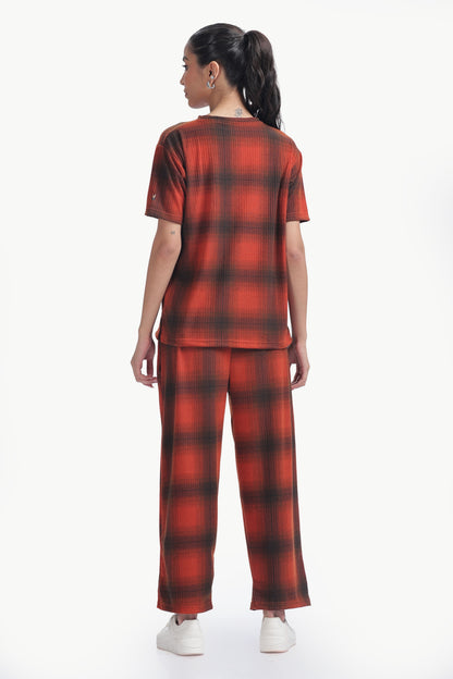 Scarlet Check print Co-ordset