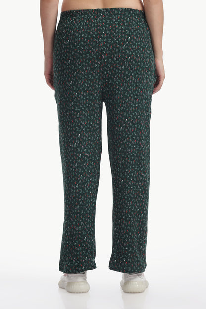 Green Floral print stretchable co-ordset