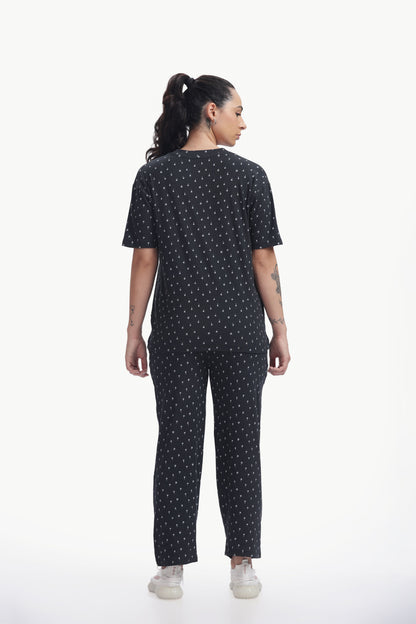 geometric print stretchable co-ordset