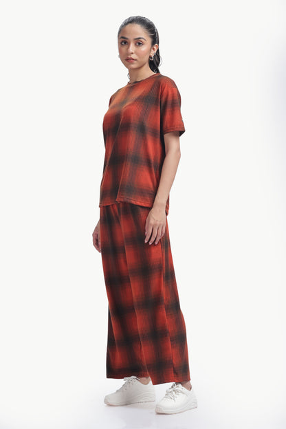 Scarlet Check print Co-ordset