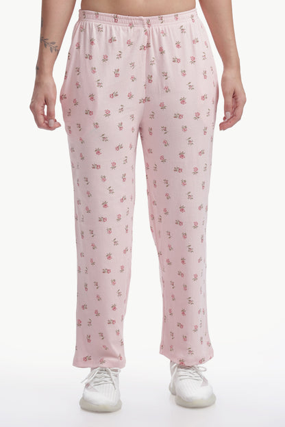 Pastel baby pink floral printed Stretchable Co-ordset