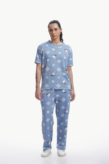 Cute winter print Stretchable co-ordset