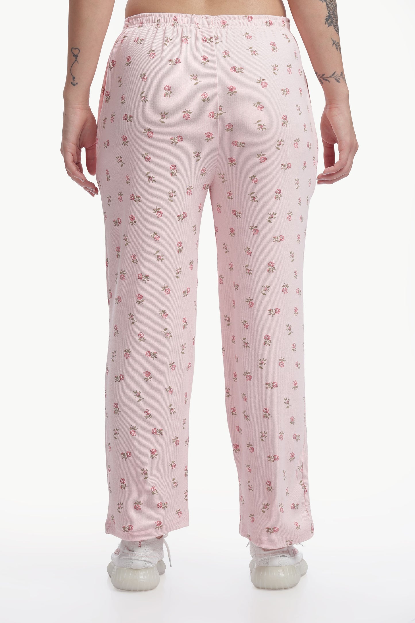 Pastel baby pink floral printed Stretchable Co-ordset