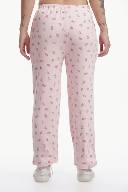 Pastel baby pink floral printed Stretchable Co-ordset