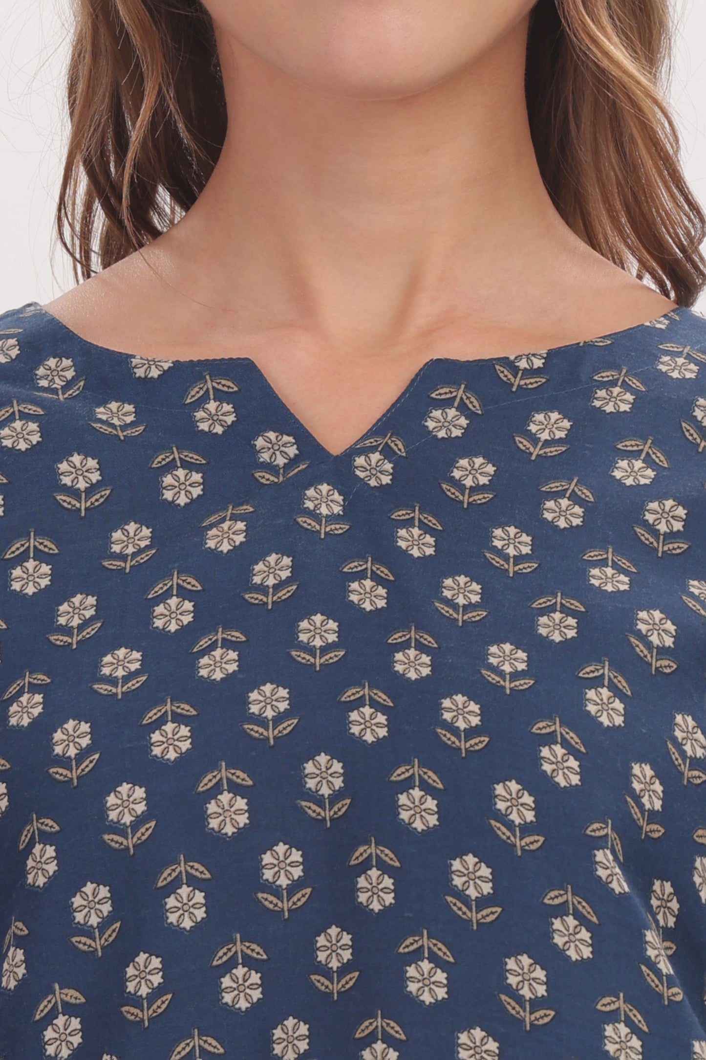 Blue Indigo Block-print Punjabi Co-ordset