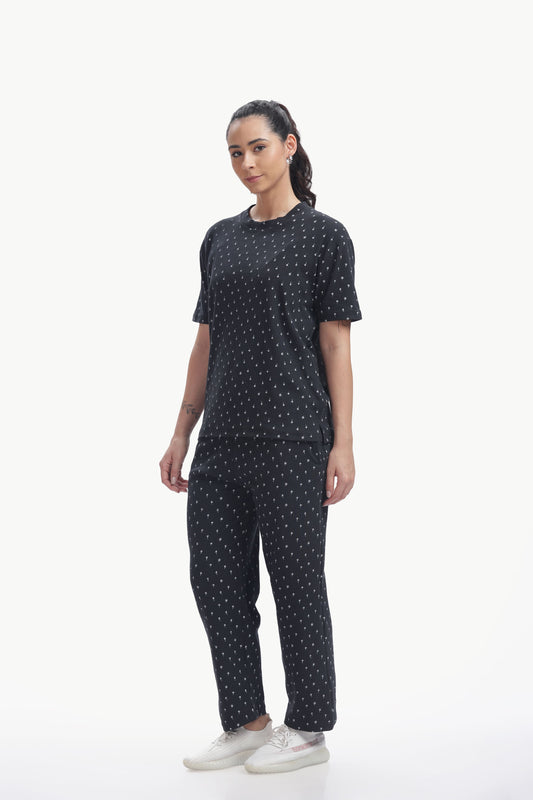 geometric print stretchable co-ordset