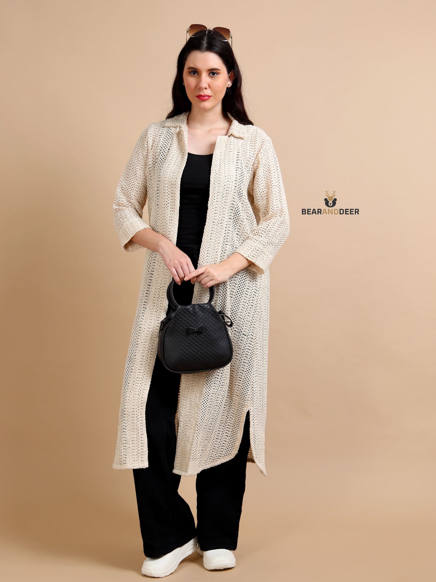 Beige Cream Open Long Shrug