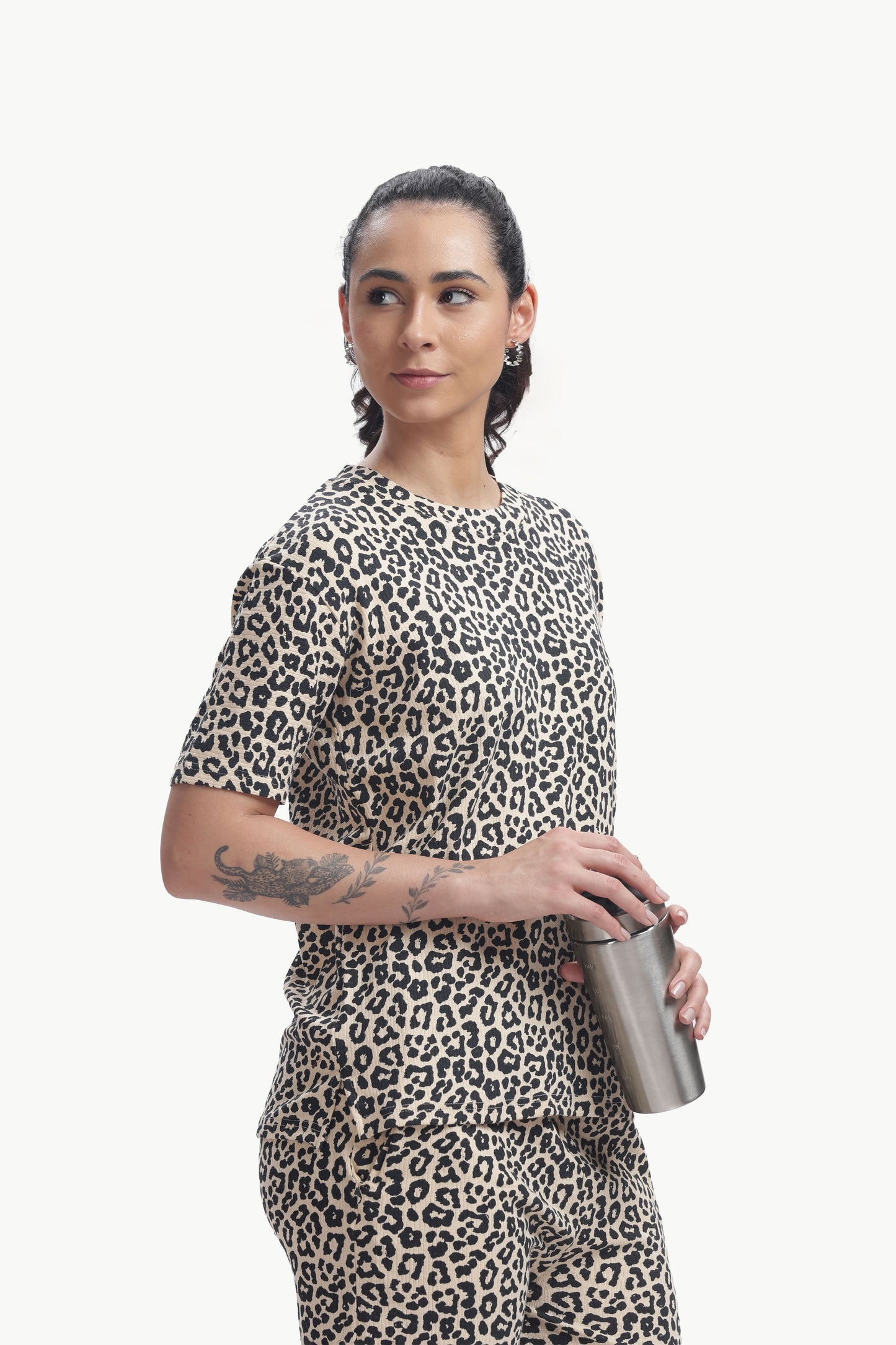 leopard print stretchable co-ordset