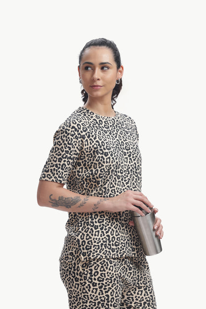 leopard print stretchable co-ordset