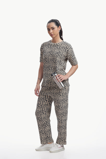 leopard print stretchable co-ordset
